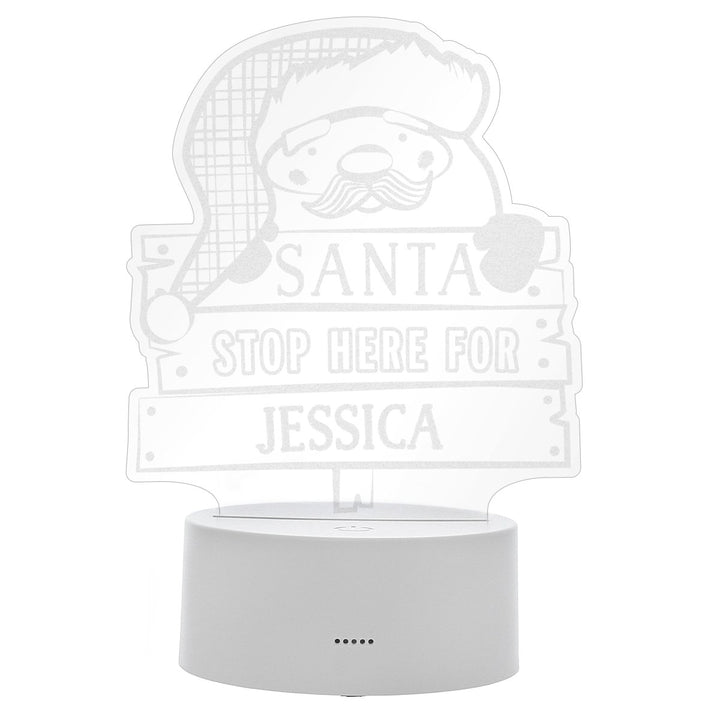Personalised Santa Stop Here LED Colour Changing Night Light
