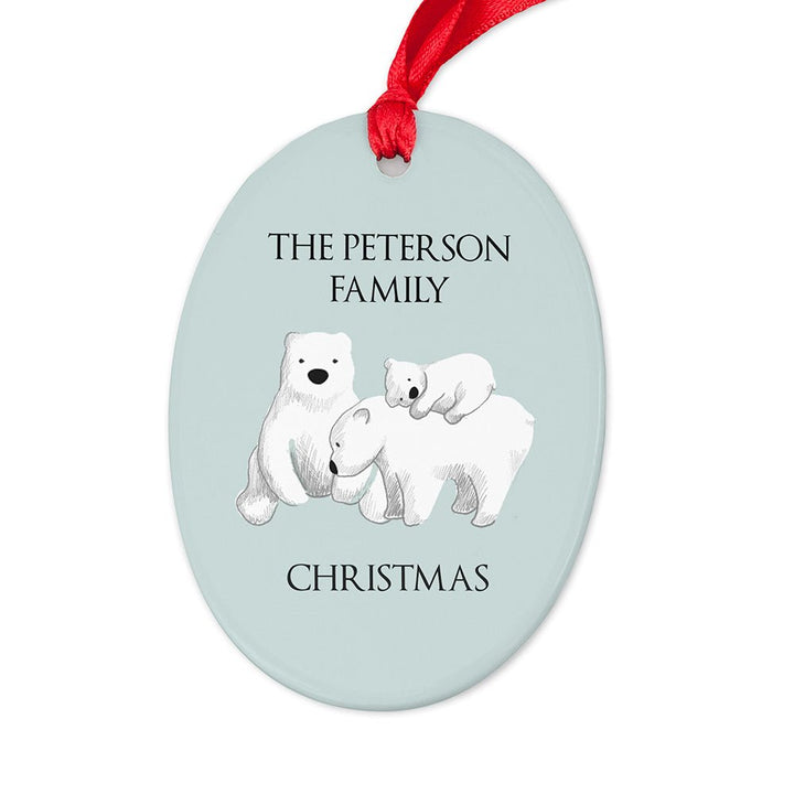 Personalised Sentimental Polar Bear Oval Ornament