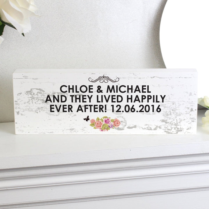 Personalised Shabby Chic Wooden Block Sign
