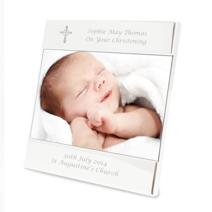 Personalised Silver Cross Square 6x4 Photo Frame
