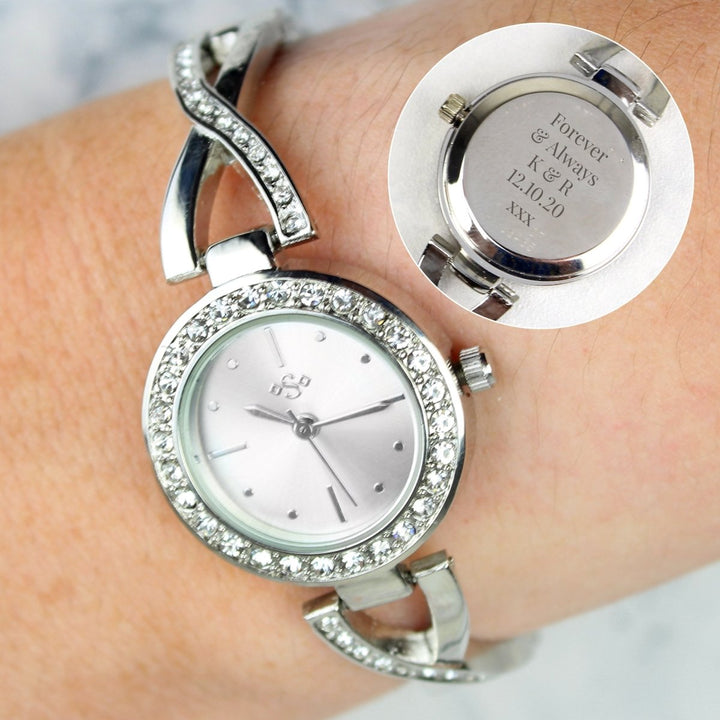 Personalised Silver Ladies Infinity Watch