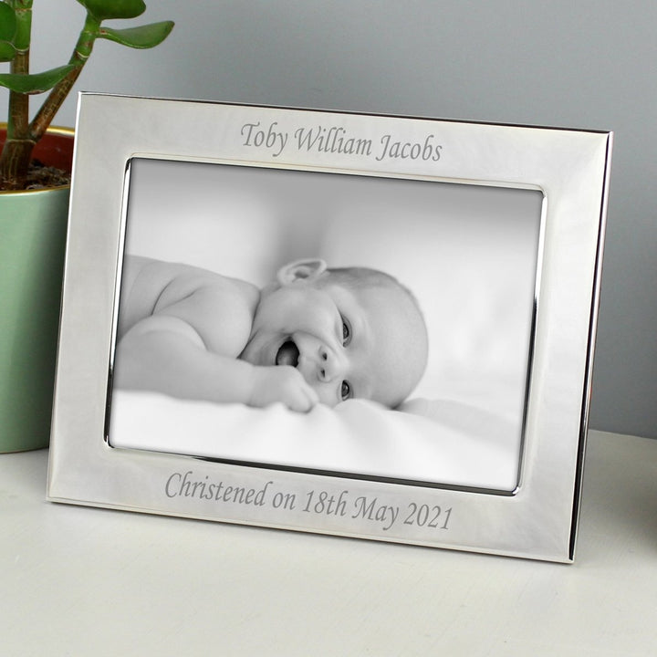 Personalised Silver Plated 7x5 Landscape Photo Frame