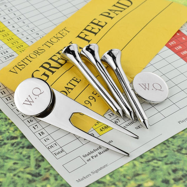 Personalised Silver Plated Golf Tee Gift Set