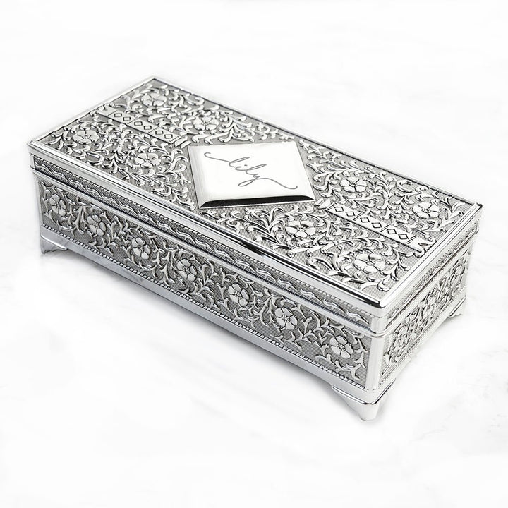Personalised Silver Trinket Box