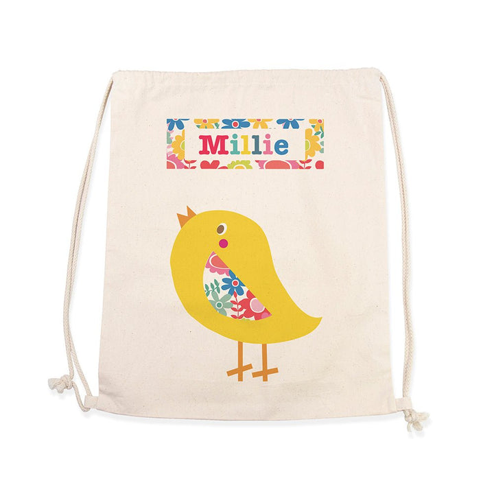 Personalised Singing Bird Cotton Nursery Bag