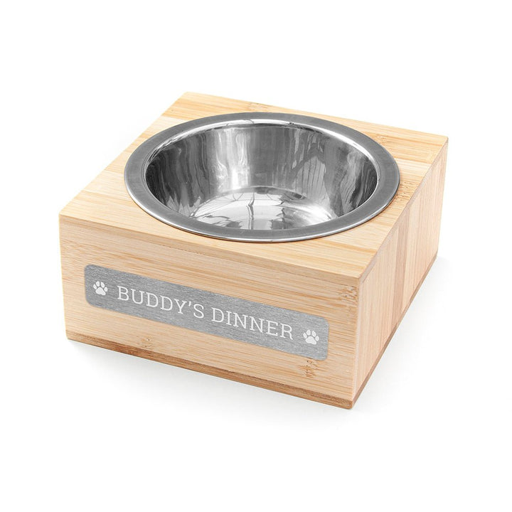 Personalised Small Bamboo Wooden Pet Bowl